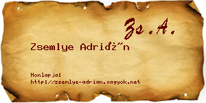 Zsemlye Adrián névjegykártya